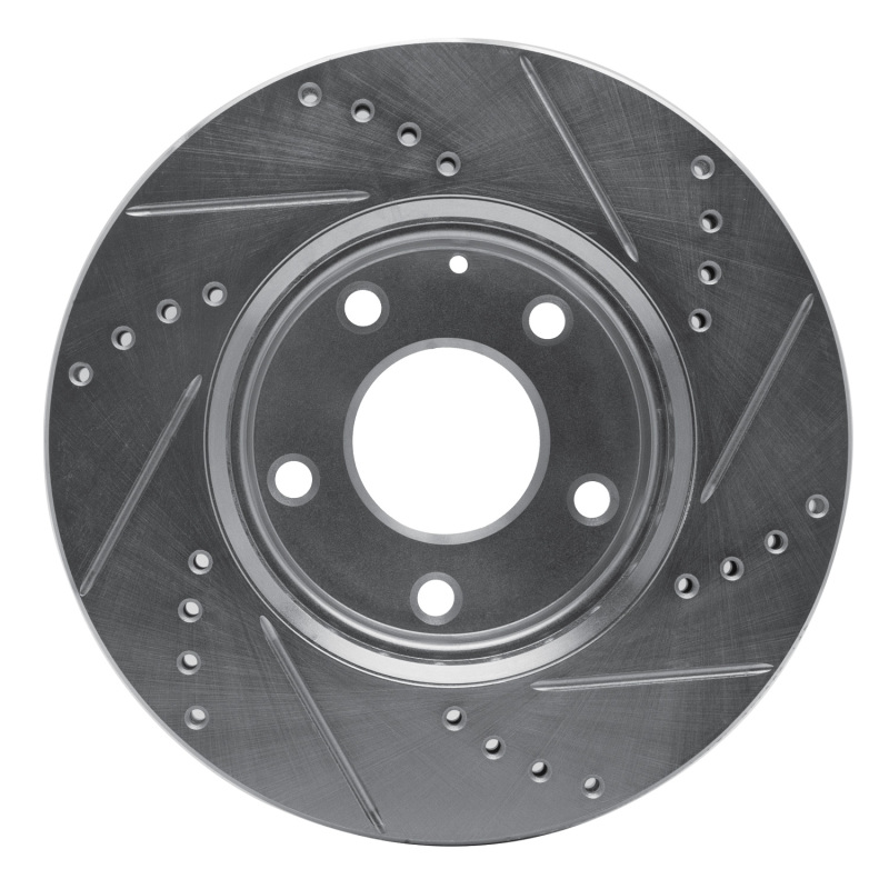 Mazda CX-3 Brake Rotor (1) - Front Left - R1 Concepts - Drilled & Slotted - Silver - `14-`24